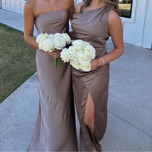 Elegant Brown Evening Gown